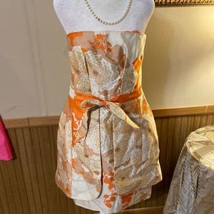 NWT Tracey Reece New York strapless Barbie style orange and brown size 10 lined